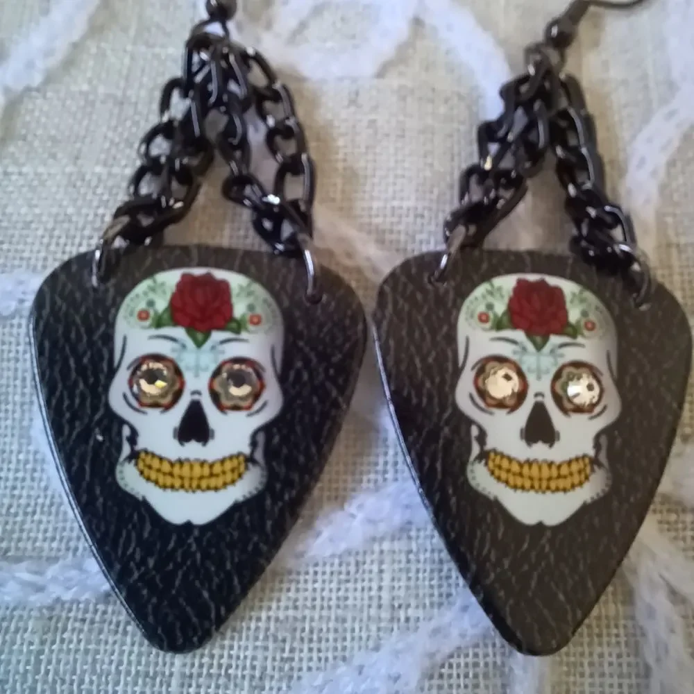 Guitar Pick Dangling Earrings